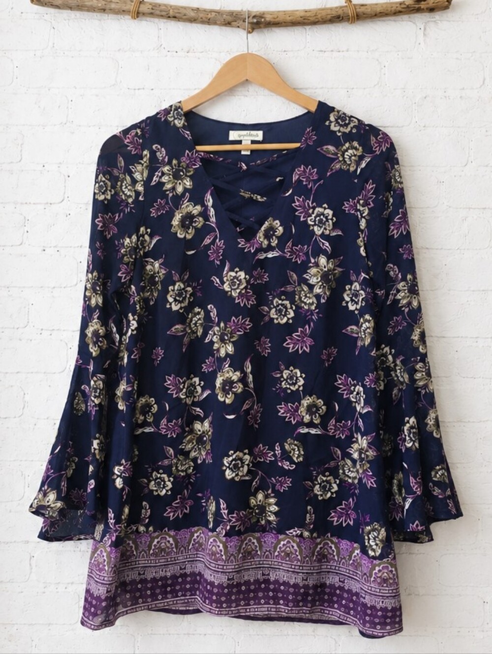 Speechless Purple Floral Midi Dress Size S